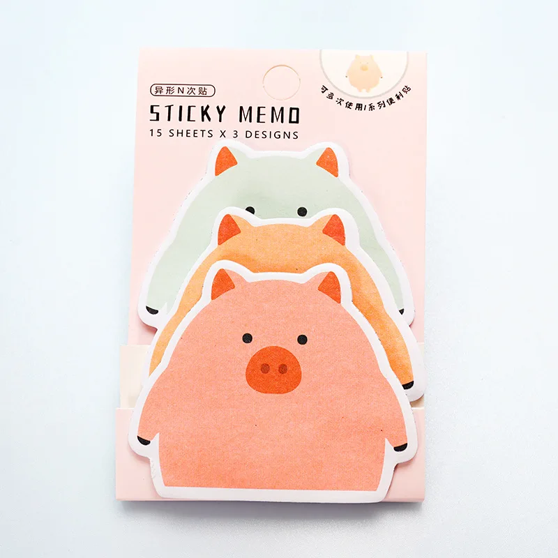 45Sheets Kawaii Paper Sticky Notes Notepad Memo Pads Sticky Notes School Stationery Stickers Posted it Sticky Note Pads: Red