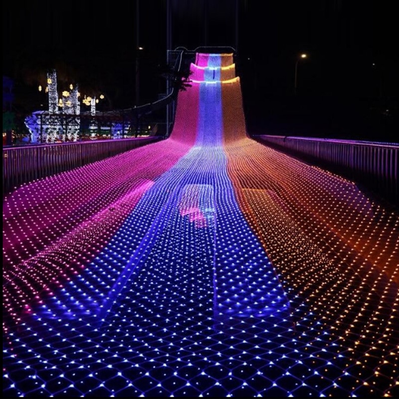 Led Net Lights Mesh Fairy Garland Wedding Christmas String Light Outdoor Waterproof Festival Garden Decor 220V Lamps