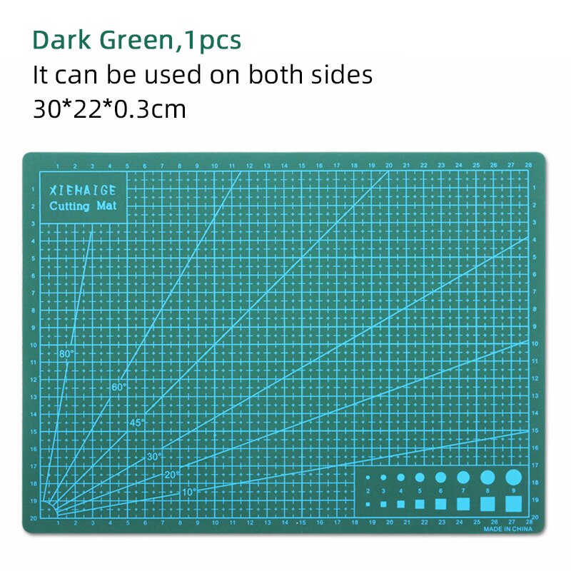 A4 Pvc Snijden Mat Self Healing Snijden Patchwork Gereedschap Snijden Matten Voor Diy Leer Hulpmiddel Pad Papier Mat Voor Snijden: Dark Green(30x22)