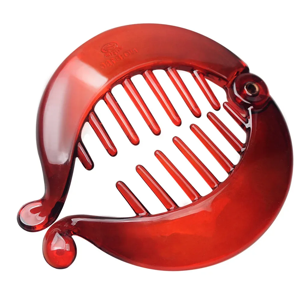 Pinza para el pelo de cola de caballo de forma redonda pequeña, Clip de plátano para mujeres y niñas, soporte para cola de caballo negro y marrón, accesorios para peinados profesionales: Beige