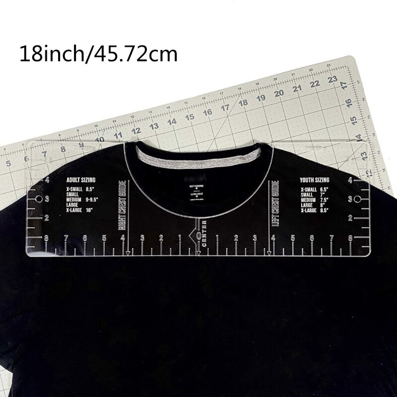 T-Shirt Ruler Guide -Vinyl T-Shirt Ruler Guide - Sublimation Designs on T-shirt- Vinyl Ruler Guide Size Chart - T-Shirt: B