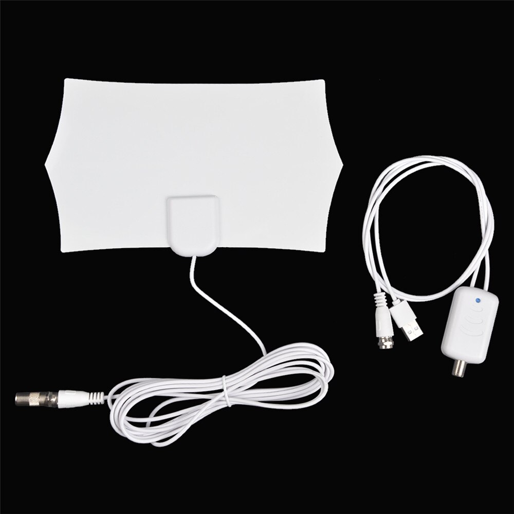300miles Digital TV Antenna 8K/4K TV Antena 20dB HDTV Antenna 3M HD for Camper Van Caravan Boat Car Bedroom For VHF UHF: White with Amplifier
