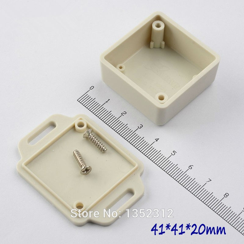 6 pcs/lot 41*41*20mm plastic project box for electronic wall mount plastic enclosure for pcb abs DIY junction box