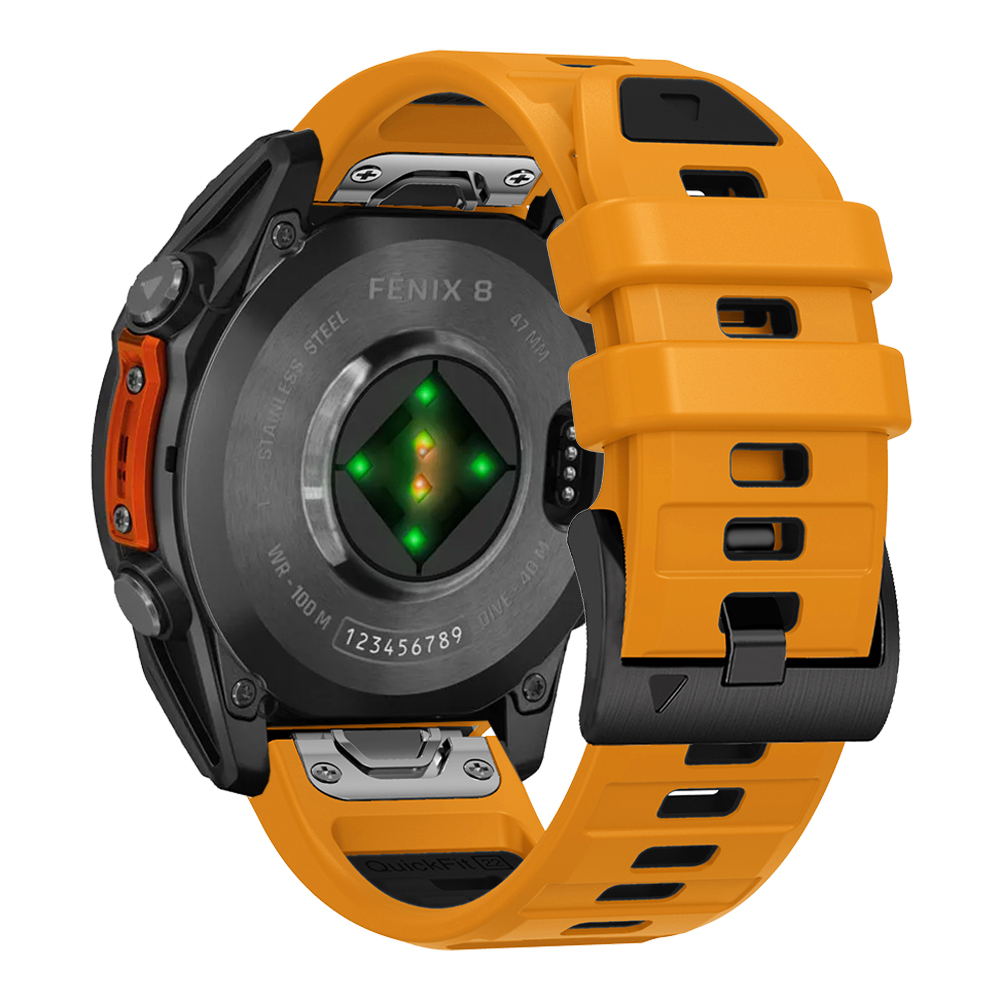 QuickFit 22mm 26mm Fenix8 Watch Band For Garmin Fenix E 8 47mm 51mm 7 7X 6 6X/Epix Pro/Enduro 3 Two-Tone Silicone Strap Bracelet: BLACK WHITE / 12mm