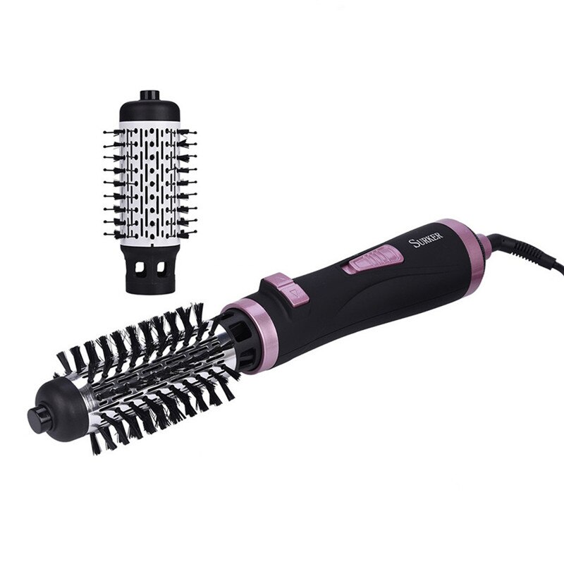 Brosse rotative 2 en 1, peigne à Air , rouleau de fer à friser, sèche-cheveux, souffle avec buses, 2 vitesses et 3 réglages de chaleur: Violet