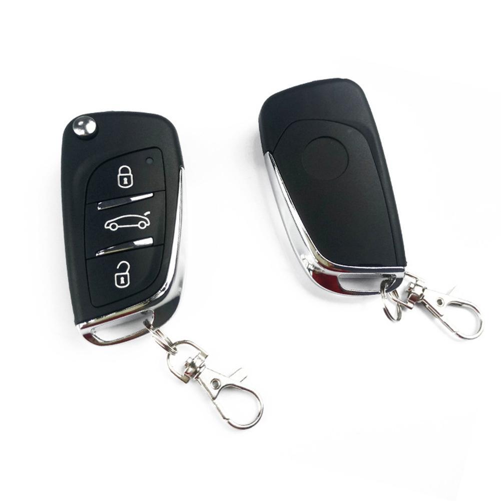 Universel bil auto nøglefri adgangssystem knap start stop led nøglering centralsæt dørlås med fjernbetjening biltilbehør