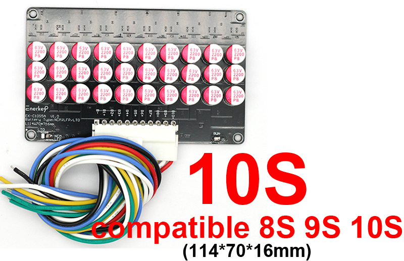 1A 3A 5A 6A Balans Li-ion Lifepo4 LTO Lithiumbatterij Actieve Equalizer Balancer Board Condensator 3S 4S 5S 7S 8S 10S 16S 20S BMS: Donkergrijs / 10A