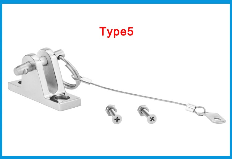 Stainless Steel 316 Boat Bimini Top Deck Hinge with quick release pin and lanyard Marine Kayak Canoe Boat Cover Sprayhood: TYPE5