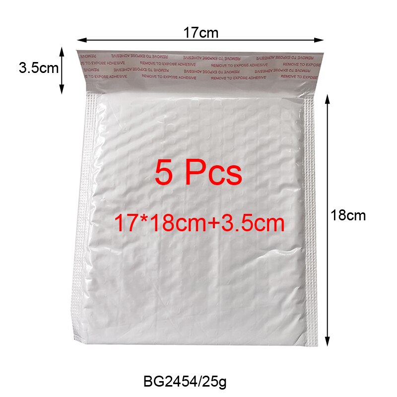 5 Stuks Van Verschillende Specificaties Witte Zak Schuim Envelop Foam Folie Kantoor Verpakking Envelop Vochtwerende Trillingen Tas: 5 Pcs 17x18cm