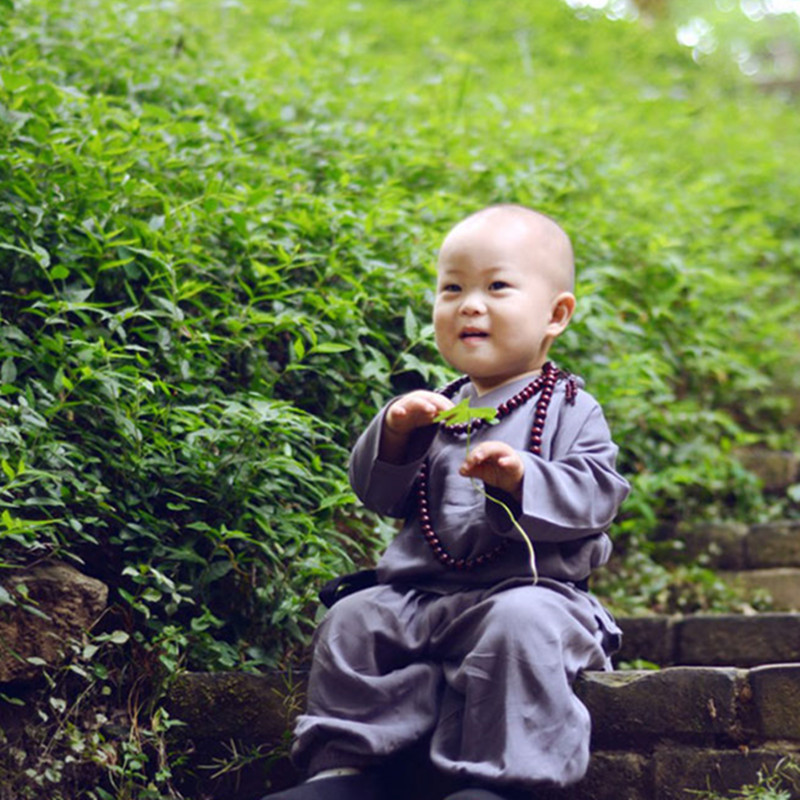 Buddhist Priests Bonze Monk Costume For Children Kids Shaolin Temple Clothes Funny Halloween Cosplay Studio Photography Clothing