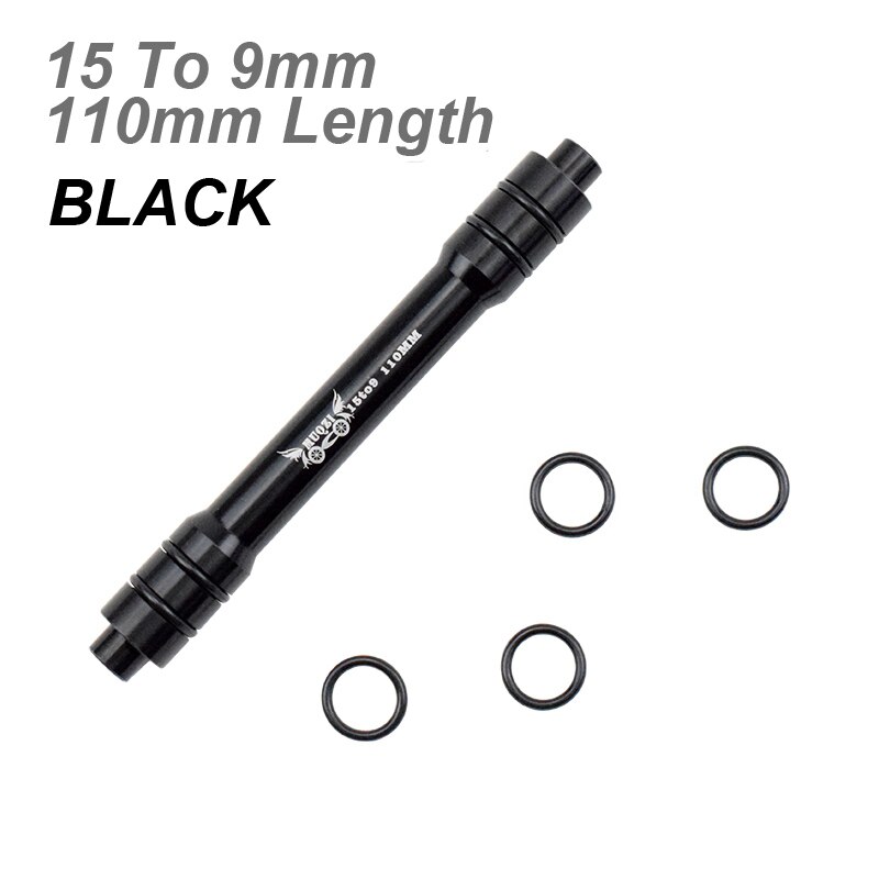 Moyeu de roue de vtt en alliage, adaptateur QR à dégagement rapide, axe 12/15mm à 9MM, 100 110 135 142 148MM: 15-9mm 110mm Black