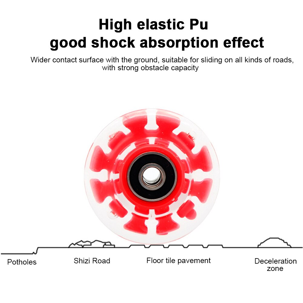 4pcs/set Replacement Parts 82A Hardness Skateboarding Rollerskate Shoes Luminous Skateboard Wheels Indoor Outdoor Multifunction