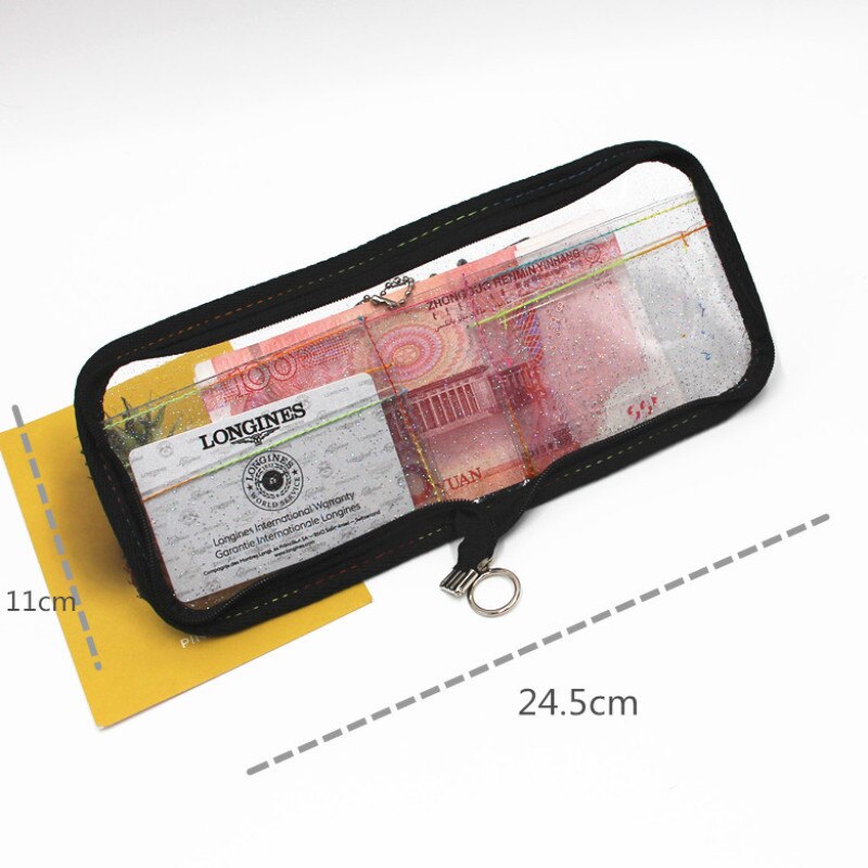 Eenvoudige Portemonnee Card Case Potlood Tas Transparante Pvc Koreaanse Mode Studenten Pen Zak Portemonnee Zakjes Opslag