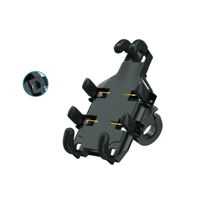 Motorcycle Phone Holder with 360° Rotation, Anti-Shake Motorcycle Phone Mount, Adjustable Handlebar Cellphone Holder for bikes