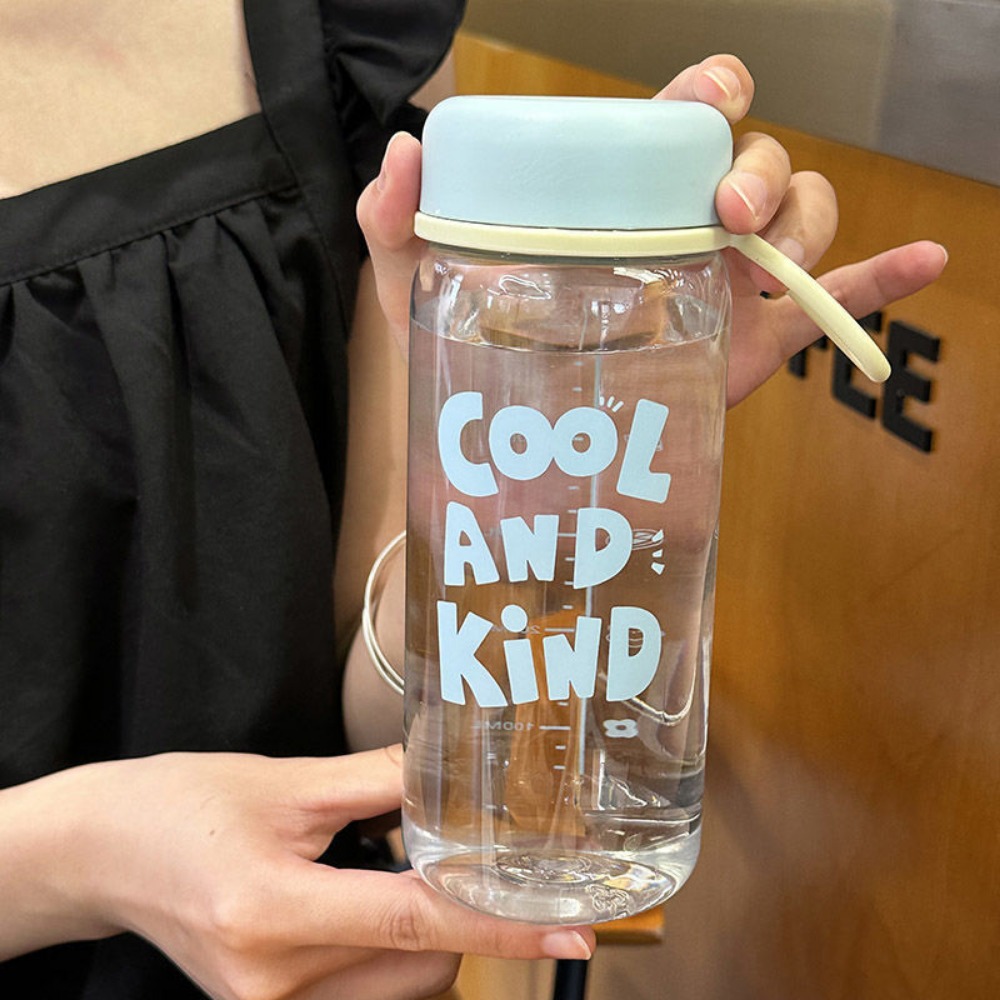 Przezroczysty plastikowy kubek 400/600 ml Przezroczyste, szczelne butelki na mleko i wodę Przenośna, pyłoszczelna butelka na wodę robić picia Sok: zielone światło