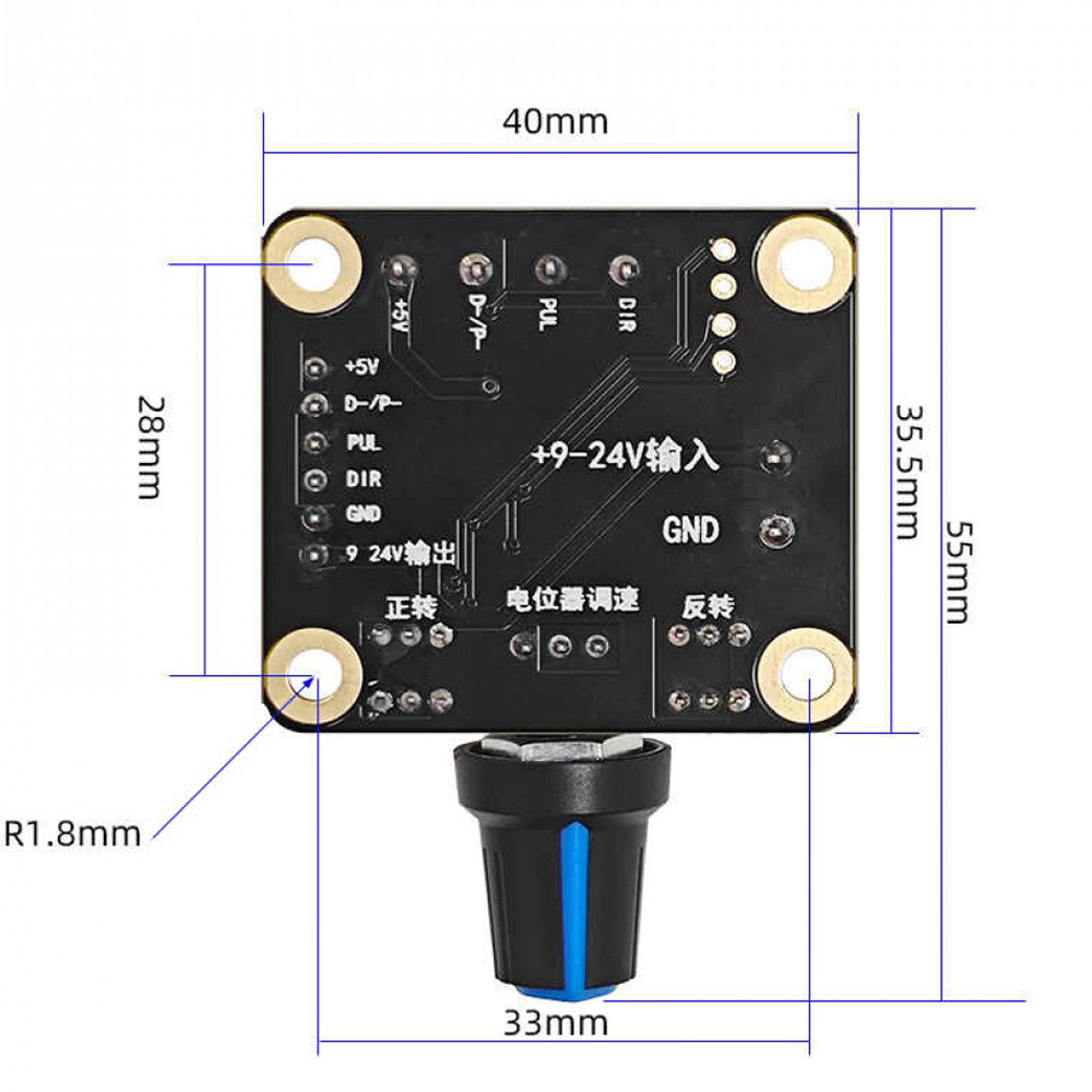 9–24 V Schrittmotor-Controller, Pulsgenerierungsmodul, Motorregler, Vorwärts/Rückwärts/Start/Stoppsteuerung, Motordrehzahlregler