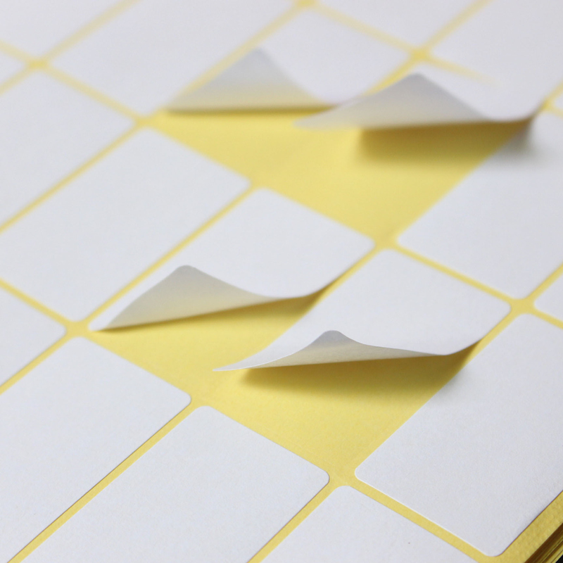 15Sheets Paper Self Adhesive Sticky White Label Name Stickers Blank Note Label Bar DIY Stationery Sticker Various Sizes Optional