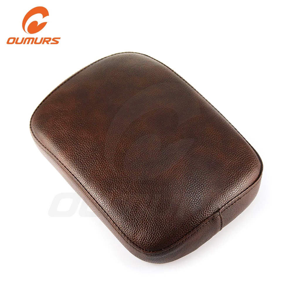 OUMURS Motorcycle Rear Passenger Cushion Pillion Seat Pad Suction Cups For Harley Dyna Sportster Softail Touring XL 883 1200