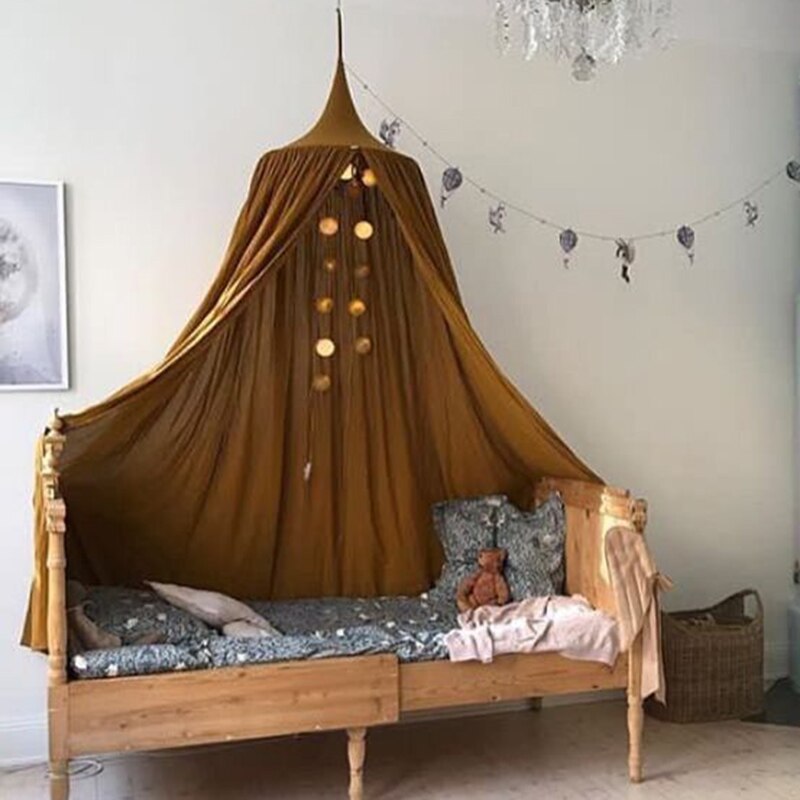 KAMIMI Baby Bed Curtain Children Room Decoration Crib Netting Baby Tent Washed Cotton Cloth Hung Dome Baby Mosquito Net Photogra