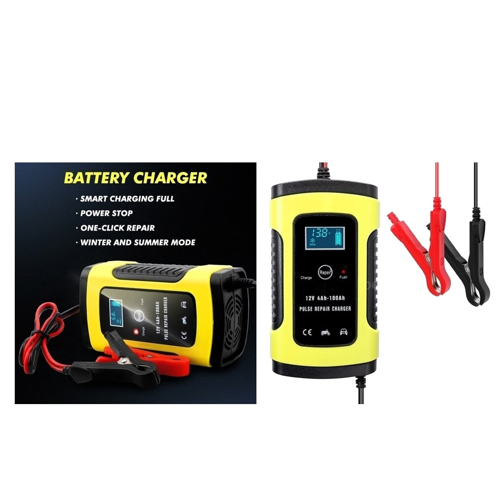2Pcs Full Automatic Car Battery 12V 6A Amp Power Charger Wet Dry Lead Acid
