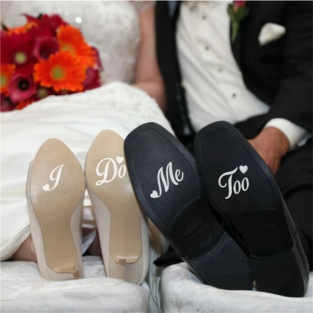 I Do/Me Too Stickers For Shoes Wedding Shoes Sticker Marriage Accessories Bride Groom Vinyl Wedding Stickers Novelty Shoe