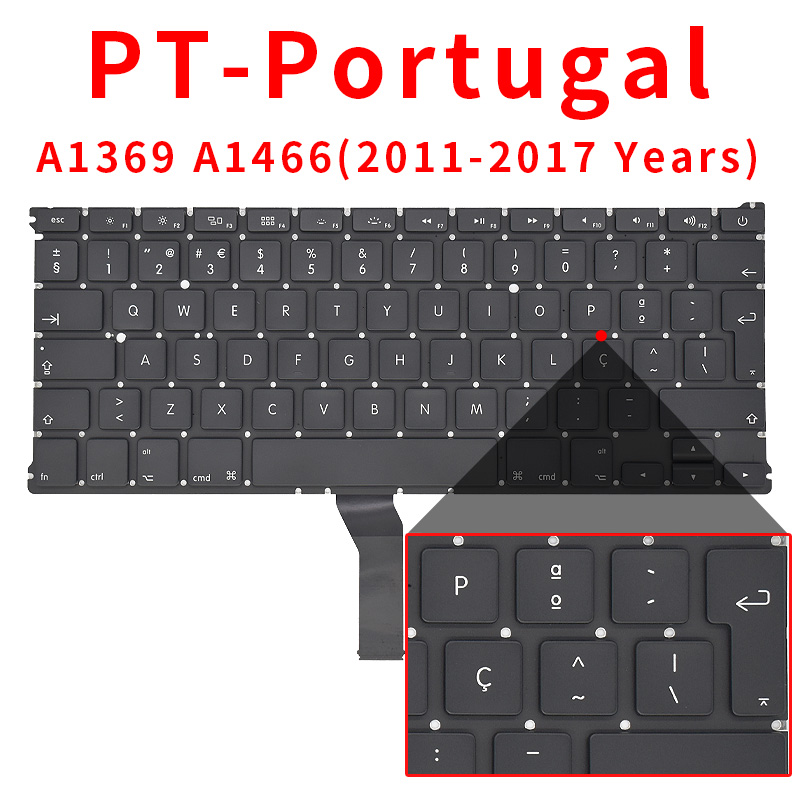 Kannettava tietokone  a1369 a1466 us uk venäjä saksa ranska espanja portugali näppäimistö macbook air 13 " näppäimistöt ilmaiset ruuvit: Kulta-