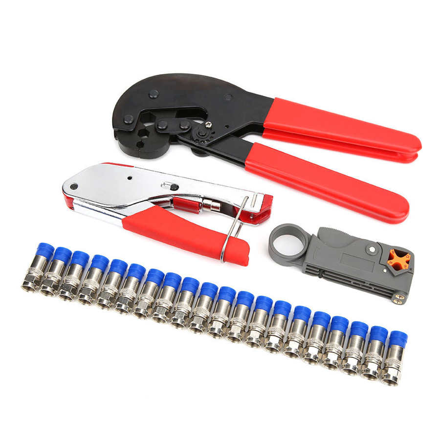 Coaxial cable crimping tools F-type set stripping pliers set cable clamp set