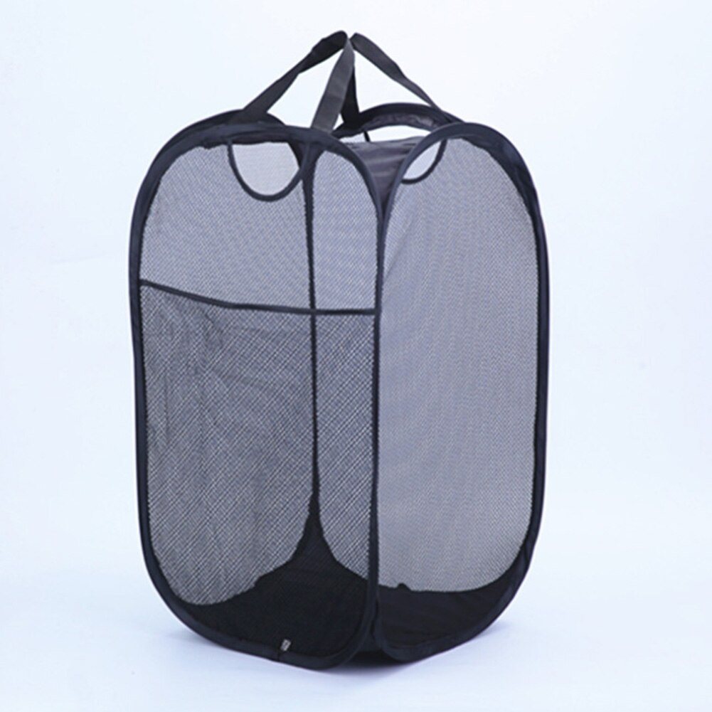 Steel Wire Washing Clothes Hamper Large Capacity Portable Laundry Basket Bin Foldable Organizer Bag Storage Mesh Home