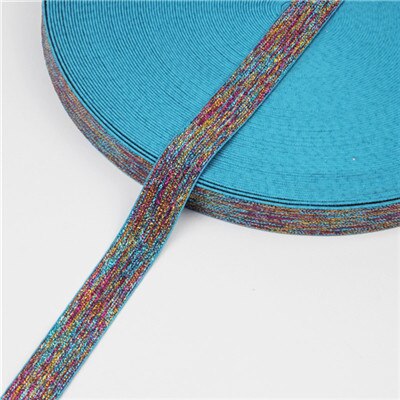 Bandas elásticas con estampado de leopardo 2,5 cm de espesor pantalones de goma suave cordón elástico 25mm para cinta para la cabeza cinturón Ropa Accesorios artesanales: blue color