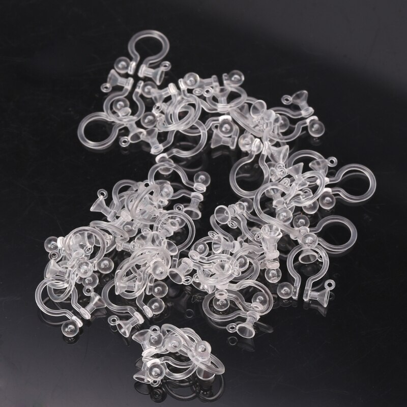 50PCS Unsichtbar Harz Ohrring Clips Für Nicht Ohrlöcher Mit Löcher DIY Schmuck