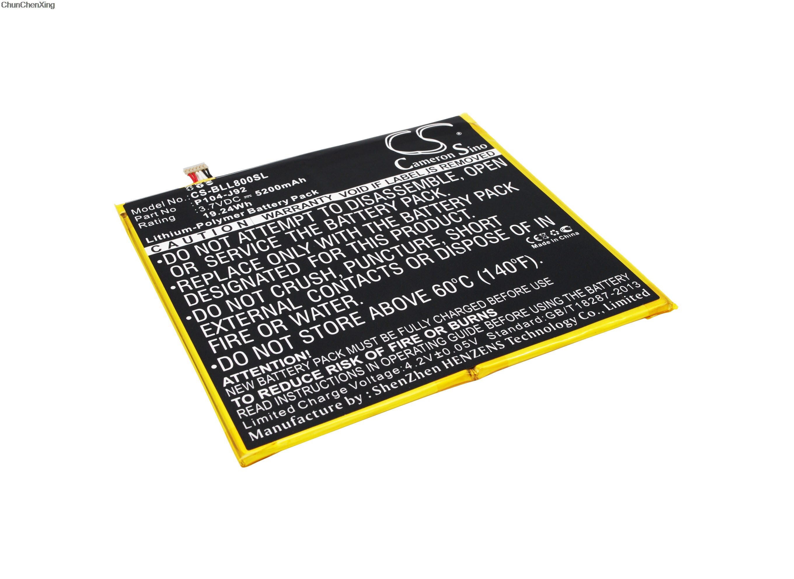 Cameron Sino Replacement Battery 5200mAh for BLU L800, L800L, Leben View TAB
