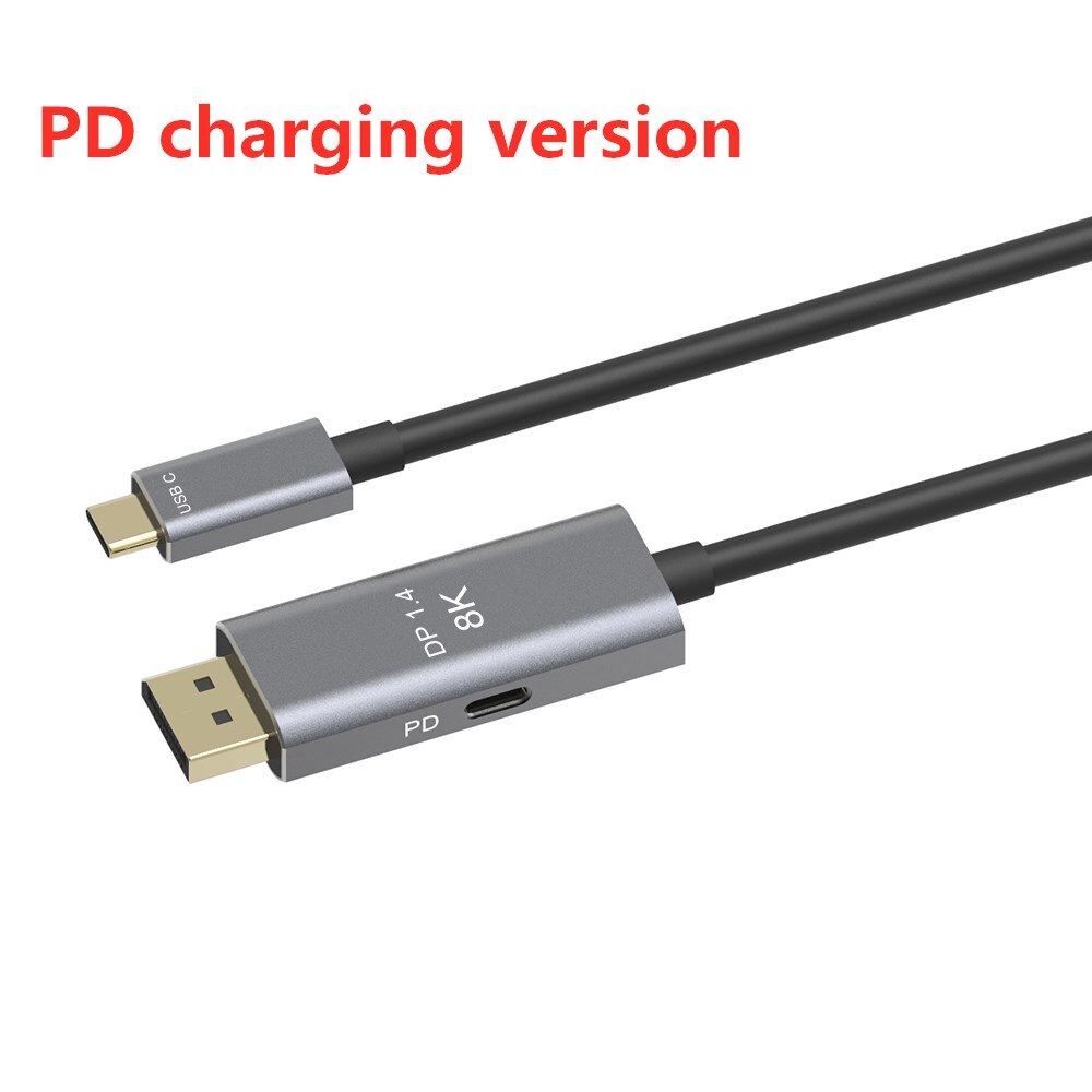 Usb c para displayport 1.4 8k cabo com USB-C pd 8k @ 60hz 4k @ 144hz thunderbolt 3 para displayport para macbook pro 2019 2020 dell xps: Preto / 2 m