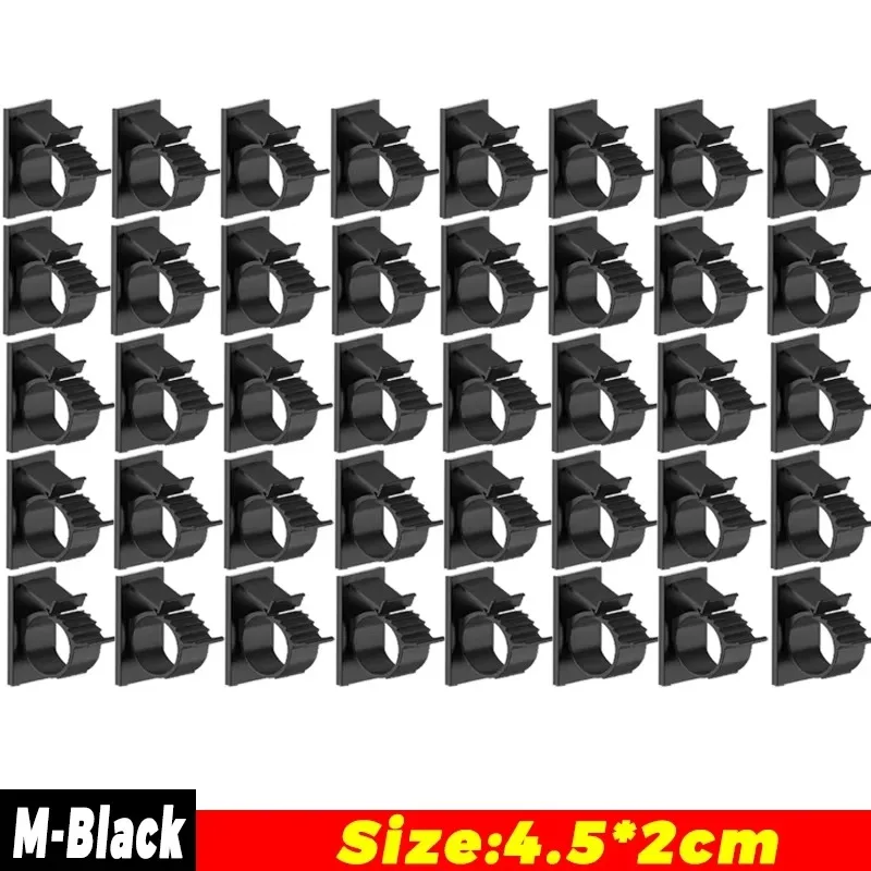 Soporte para cables autoadhesivo, Clips organizadores de cables ajustables, soporte para barra de cortina, abrazadera de gestión de oficina, Clip de pared sin perforaciones: L / Amarillo claro