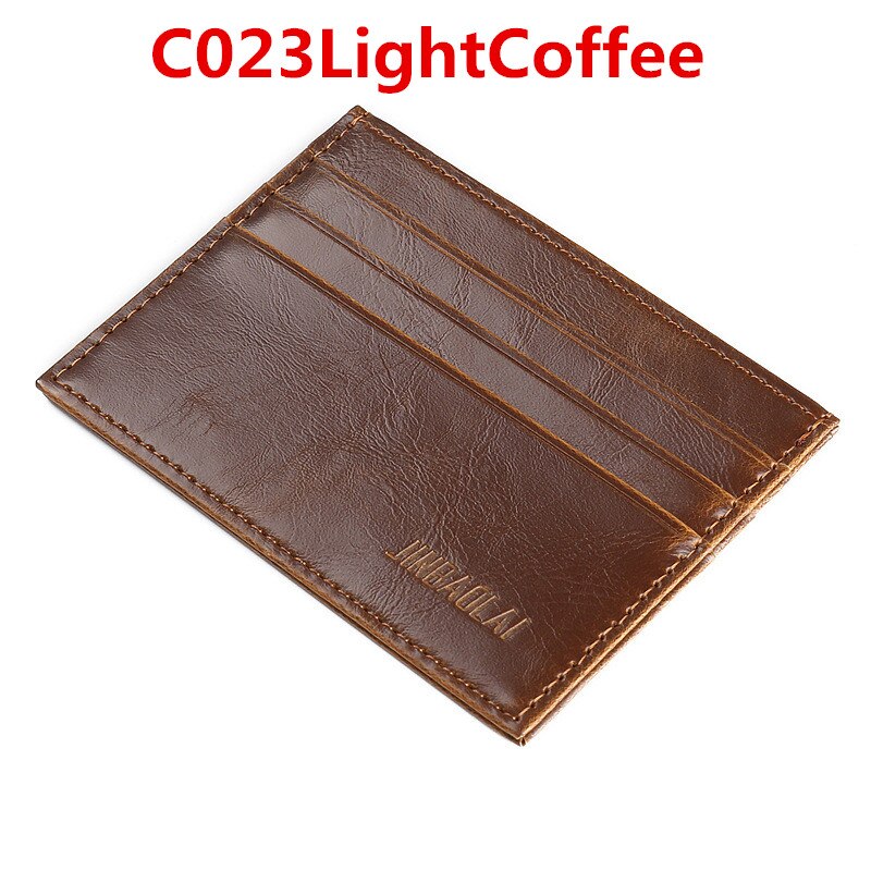 Men Slim Soft Business Credit Card Holder PU Leather Vintage Wallet Retro Texture Mini ID Holders Black Bank Case Purse: C023LightCoffee