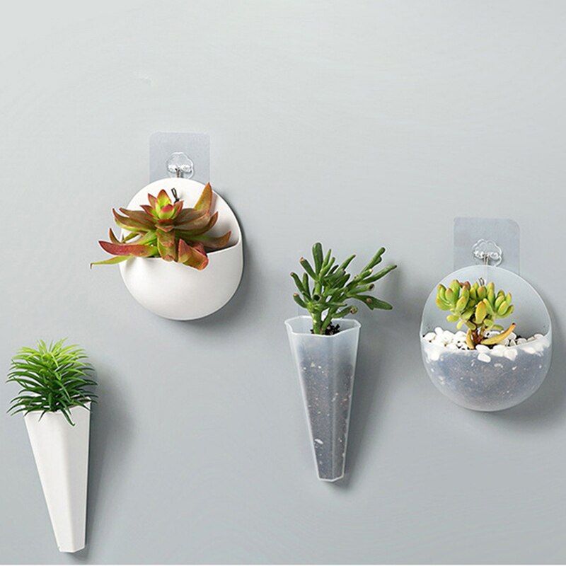 Decorative Plastic Hanging Pots Flower Pot Wall Mounted Flowers Garden Indoor Wall Decoration for Succulent Plants GHS99