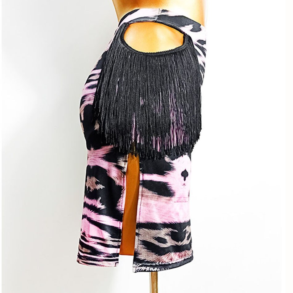 neue Latin Dance Kleid Frauen Leopard Latin Dance Rock für Ballsaal Samba Tango Chacha Bauchtanz Performamnce LP560