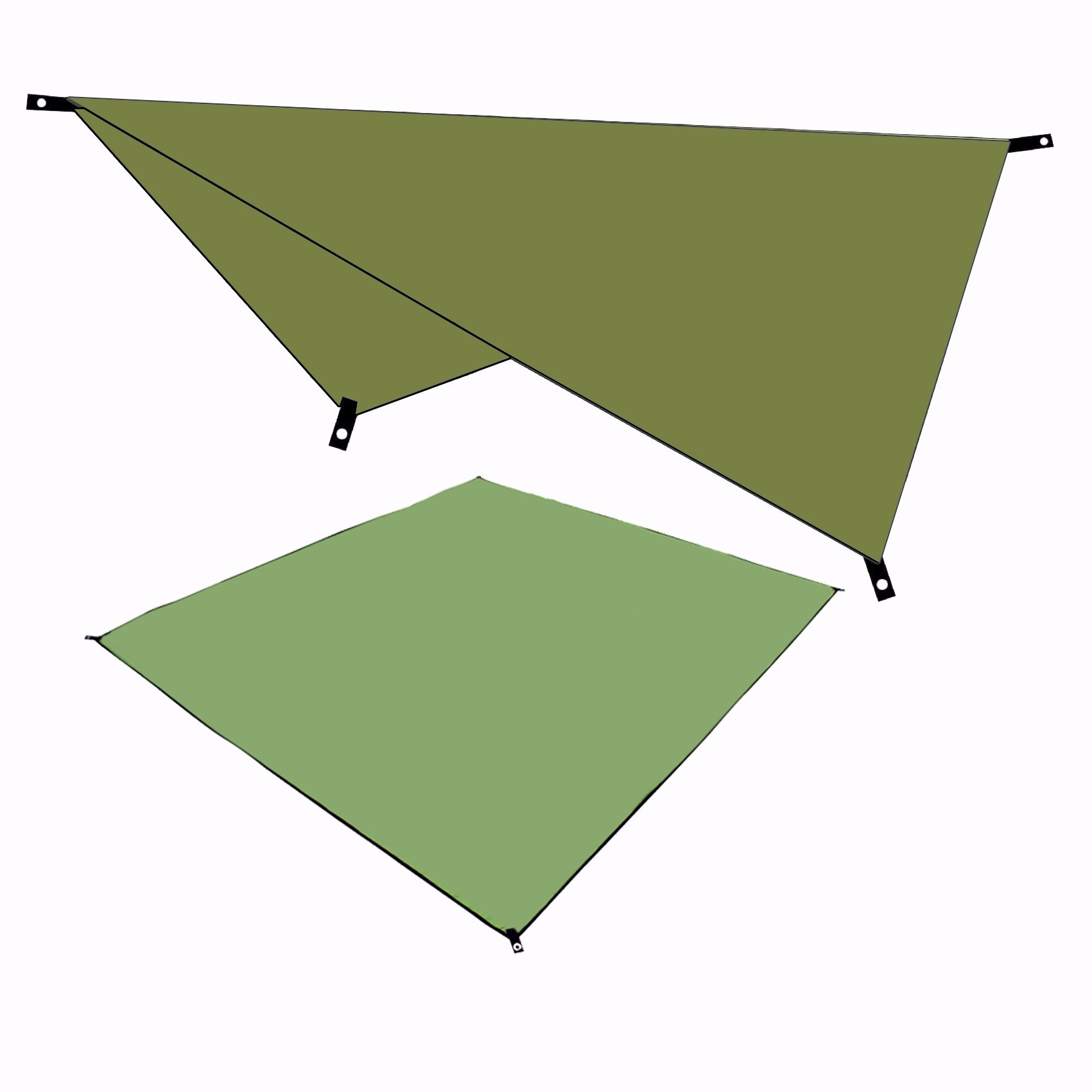 Waterproof Tarp Tent Shade Garden Sunshade Outdoor Camping Sun Shelter Beach Multifunction Awning With Camping Picnic Mat: army green / 210x150cm