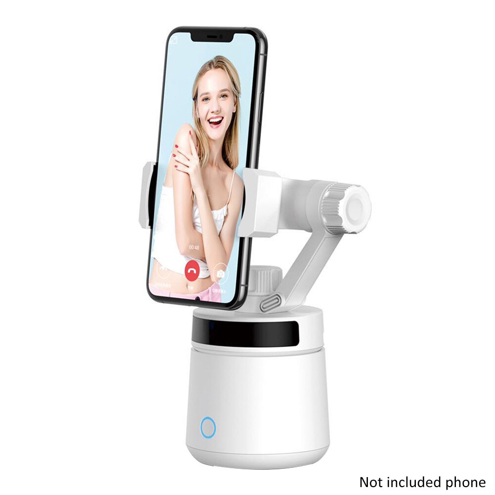 360 grad Drehen Smartphone Halterung Auto Gesicht Multifunktions Clever Selfie Stock Einstellbare Geschwindigkeit Objekt Verfolgung Schreibtisch: Weiß