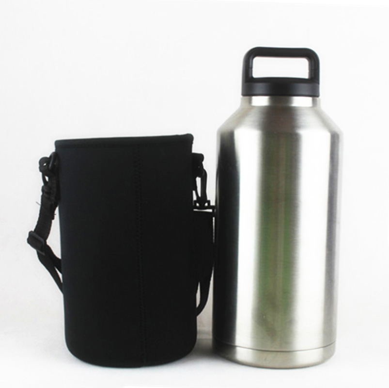 UPORS 64 OZ Homebrew Beer Growler 304 Stainless Steel double wall vacuum insulated Water Bottle Home Brew Beer Growler Bottle: 64oz with bag