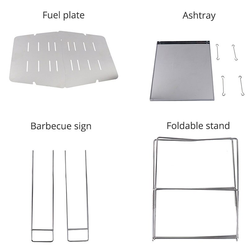 Outdoor Barbecue Grill Campfire Stove Stainless Steel Folding Grill Camping Picnic Wood Burning Stove BBQ Bonfire Charcoal Stove