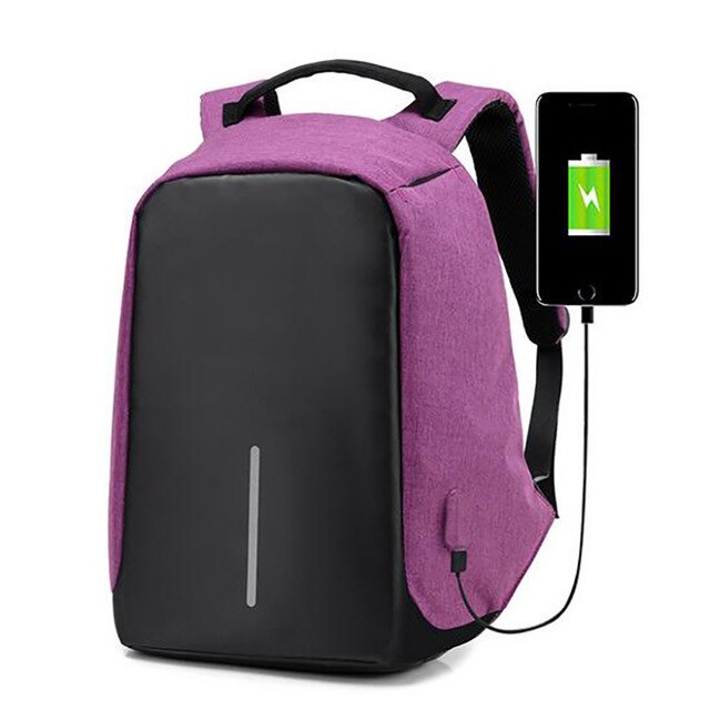 Anti diefstal multifunctionele Oxford Tas Waterdichte Reistas Toevallige Laptop Rugzak Computer Tas Mannen Rugzak: purple