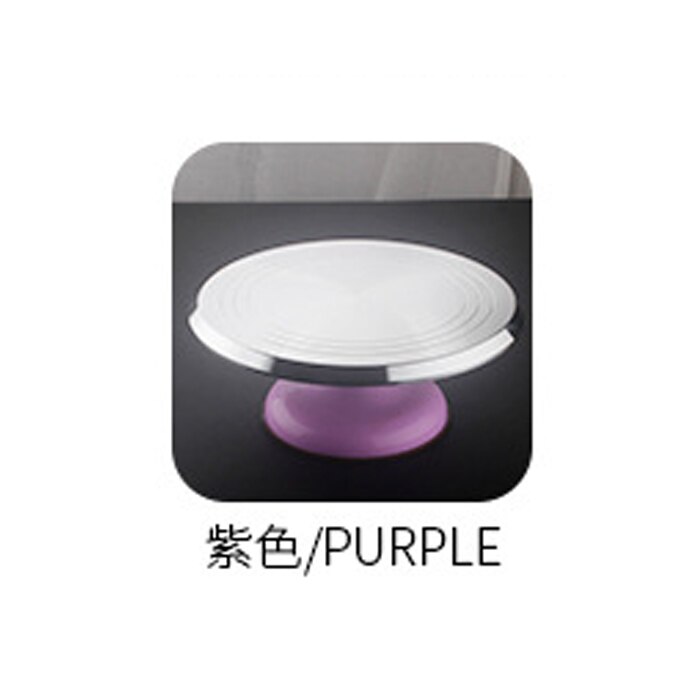 Rejilla para repostería giratoria de aleación de aluminio de 8 10 12 14 pulgadas, Decoración de Pastel para cocina, suministros, herramientas para hornear: purple 12 inch