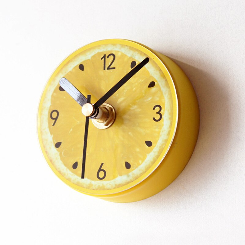 Neue Obst Kühlschrank Magnet Wanduhr Kalk Moderne Küche Uhr Uhr Heimat Dekor Kühlschrank Uhr Obst Zauberstab Kunst Uhren Schreibtisch glocke: Zitrone