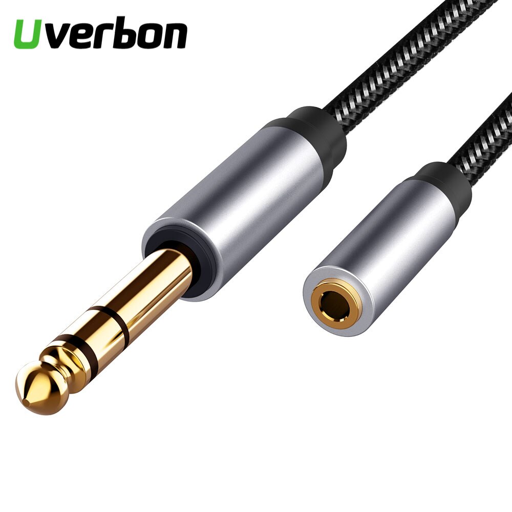 6.5Mm Male Naar 3.5Mm Vrouwelijke Audio Aux Kabel Headset Microfoon Gitaar Recording Adapter Vergulde 6.5/3.5mm Converter Aux Kabel