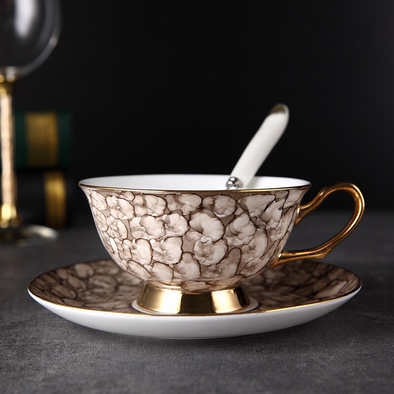 Benporslin porslin kopp och fat keramik enkel teservis moderna kaffekoppar tazas para café köksutrustning  yc50: Stil 18