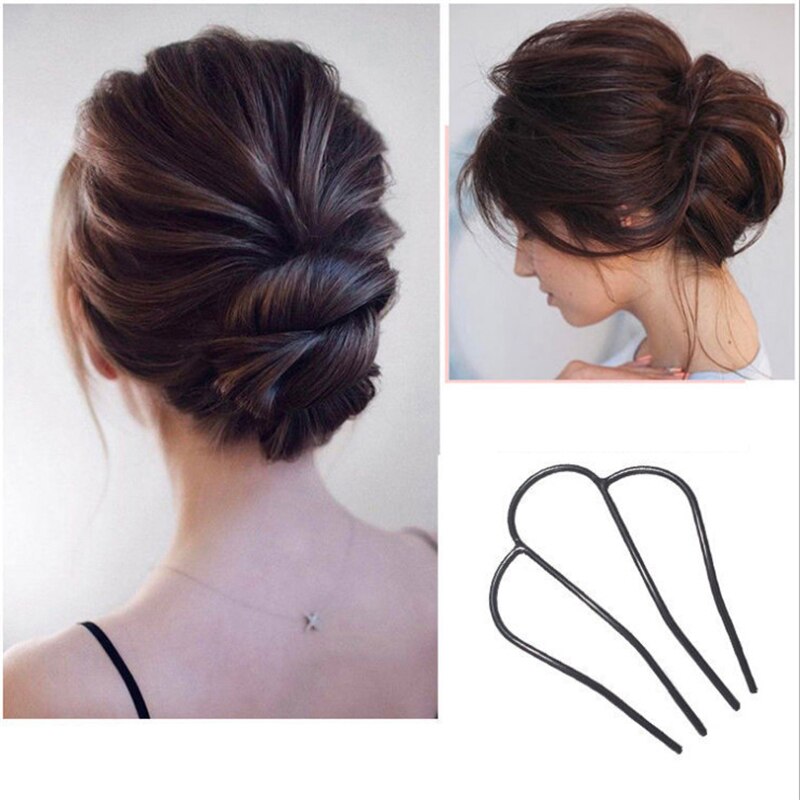 U Vormige Legering Haarspelden Haar Clips Eenvoudige Metalen Haarspelden Haarspeldjes Bridal Kapsel Gereedschap Accessoires Voor Vrouwen Bun Maker