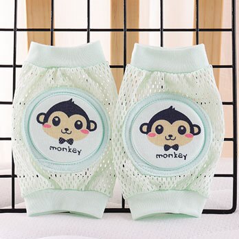 Kids Girls Boys Crawling Elbow Toddlers Baby Knee Pads Protector Safety Mesh Kneepad Leg Warmer Children Cushion Legging Infants: 09-Green Monkey
