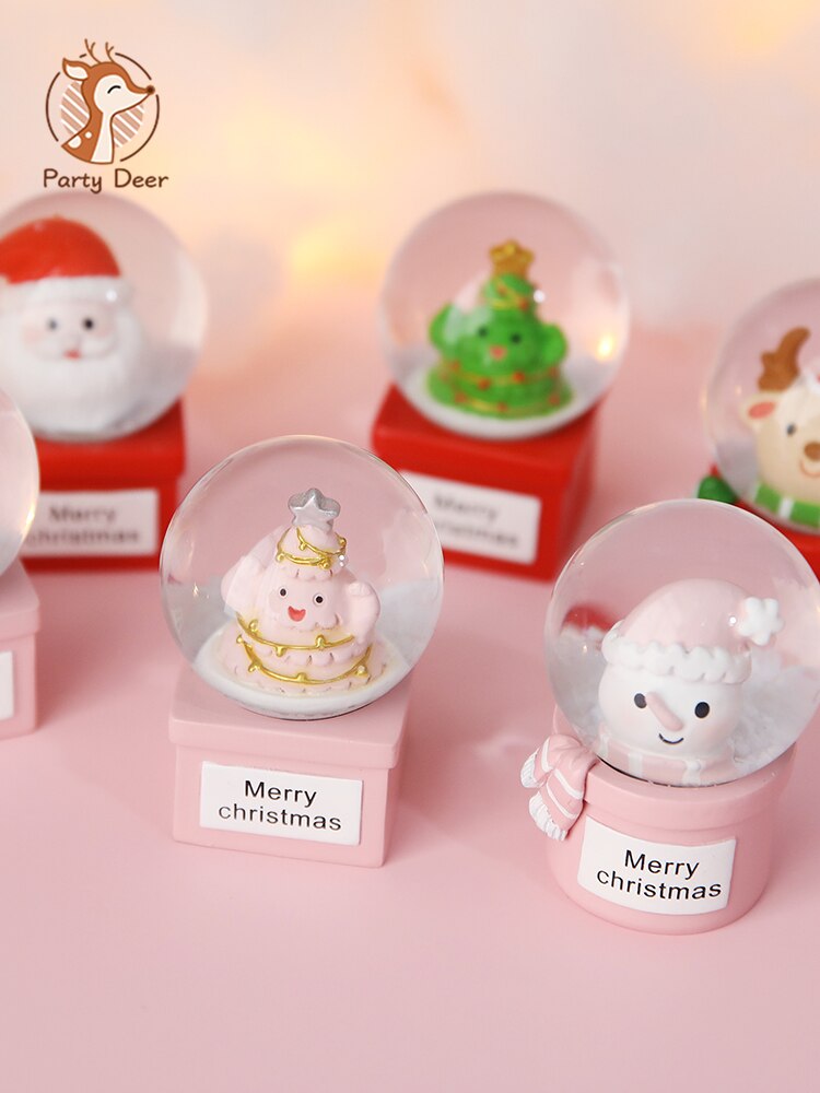 Pink Christmas Tree Bear Santa Claus Xmas Cake Topper for Birthday Party DecorationLove Baby Shower Baking Supplies