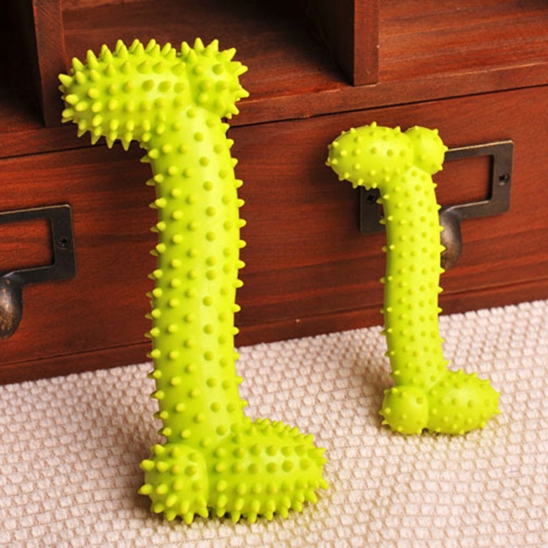 Pet Dog Rubber Chew Toys Durable Bone Shaped Chew Toys Puppy Tooth Training Products Releasing Pressure Toy for Cat Dog