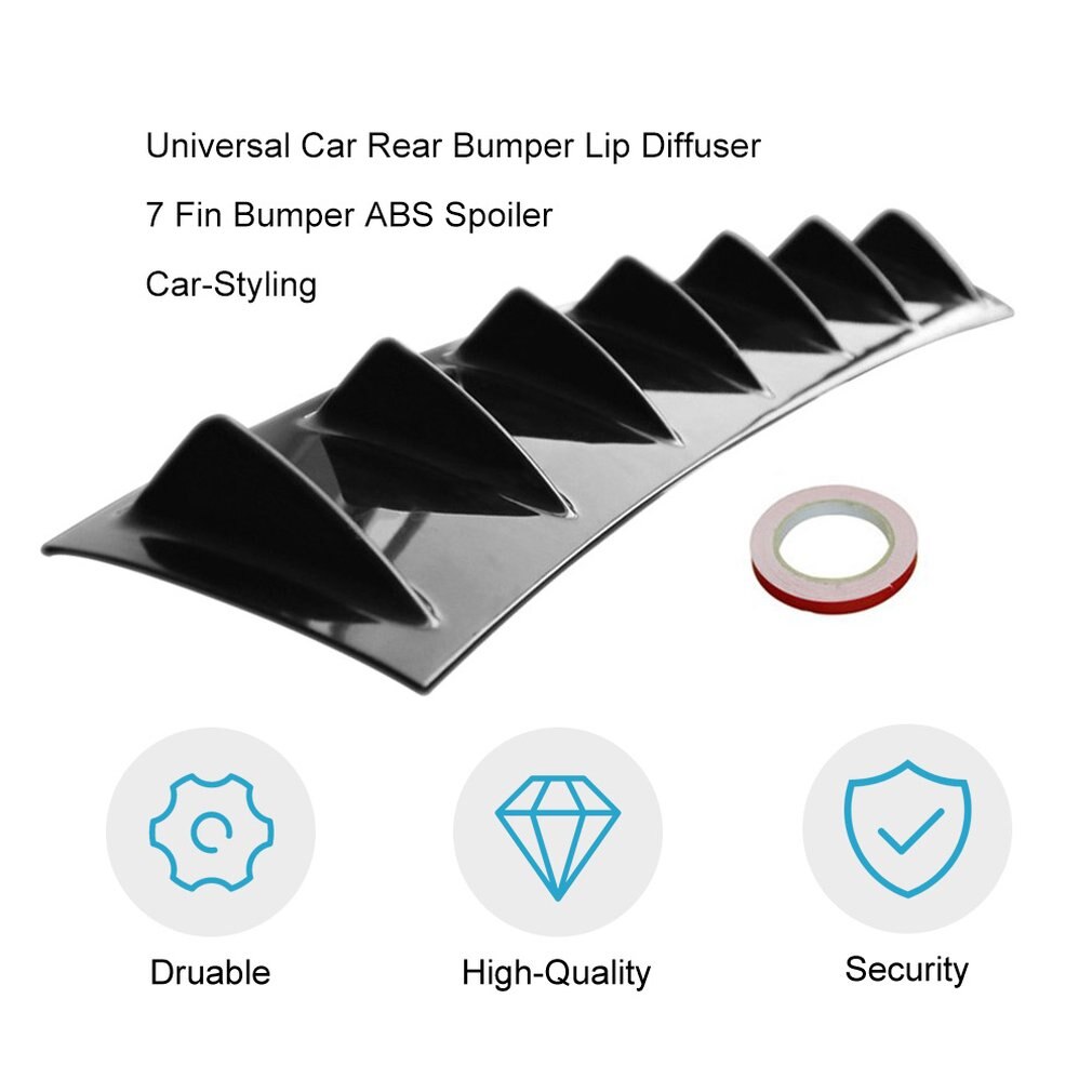 Universal Car Rear Bumper Lip Diffuser 7 Haaienvin Stijl Auto Terug Bumper Spoiler Lip Splitter Auto-Styling abs Plastic